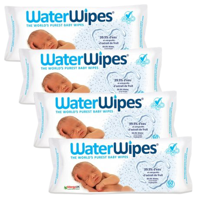 WaterWipes Lingettes pour bébé - 4x60 lingettes